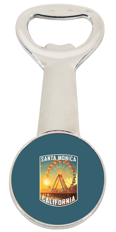 Santa Monica California Design C Souvenir Magnetic Bottle Opener 4-Pack