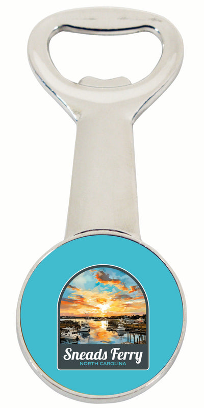 Sneads Ferry North Carolina Sunset over Bay Design Souvenir Magnetic Bottle Opener Single