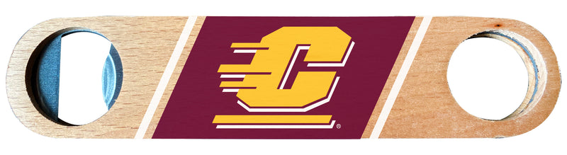 Central Michigan University Officially Licensed Wooden Bottle Opener with Full Color Design Single