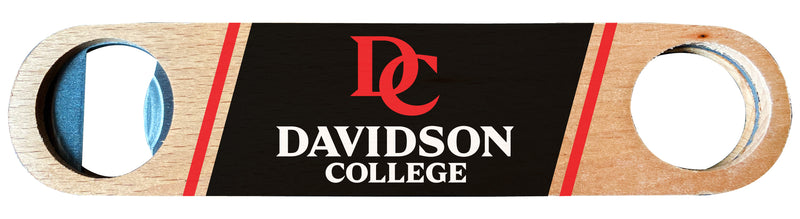 Davidson College Officially Licensed Wooden Bottle Opener with Full Color Design Single