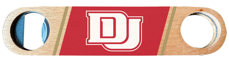 University of Denver Pioneers Officially Licensed Wooden Bottle Opener with Full Color Design Single