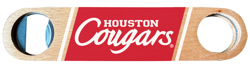 University of Houston Officially Licensed Wooden Bottle Opener with Full Color Design Single