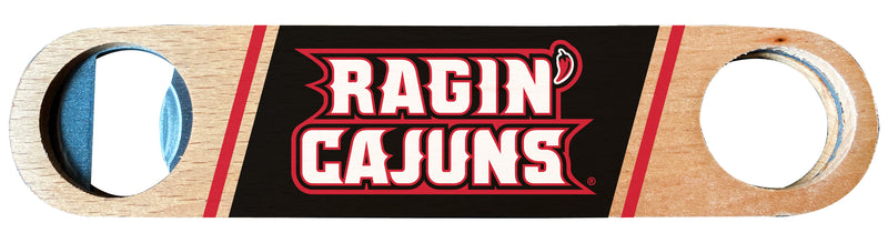 Louisiana at Lafayette Ragin' Cajuns Officially Licensed Wooden Bottle Opener with Full Color Design Single