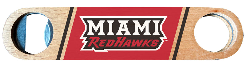 Miami University of Ohio Officially Licensed Wooden Bottle Opener with Full Color Design Single