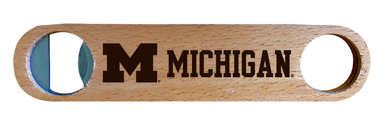 Michigan Wolverines NCAA Elegant Laser-Etched Wooden Bottle Opener - Collegiate Bar Accessory