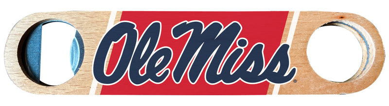 Mississippi Rebels "Ole Miss" Officially Licensed Wooden Bottle Opener with Full Color Design Single