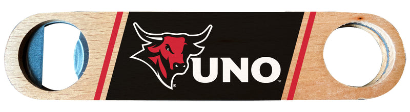 Nebraska at Omaha Officially Licensed Wooden Bottle Opener with Full Color Design Single