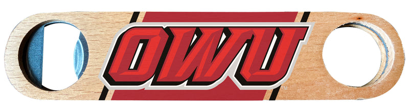 Ohio Wesleyan University Officially Licensed Wooden Bottle Opener with Full Color Design Single