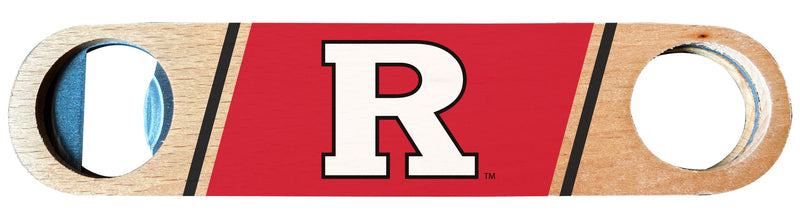 Rutgers Scarlet Knights Officially Licensed Wooden Bottle Opener with Full Color Design Single