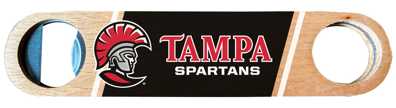 University of Tampa Spartans Officially Licensed Wooden Bottle Opener with Full Color Design Single