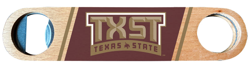 Texas State Bobcats Officially Licensed Wooden Bottle Opener with Full Color Design Single