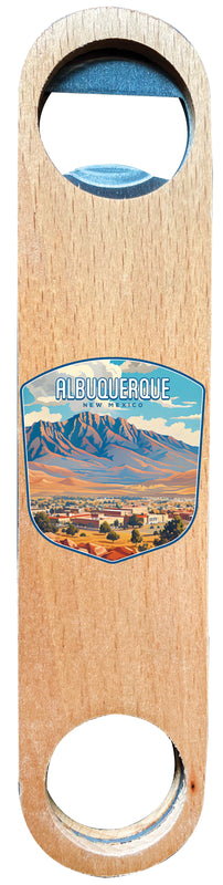 Alburqueque New Mexico Design A Souvenir Wooden Bottle Opener 4-Pack
