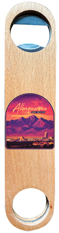Alburqueque New Mexico Design B Souvenir Wooden Bottle Opener 4-Pack