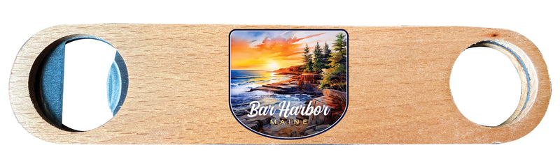 Bar Harbor Maine Design B Souvenir Wooden Bottle Opener 2-Pack