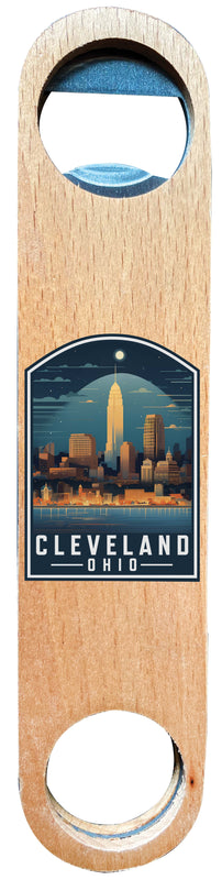 Cleveland Ohio Design A Souvenir Wooden Bottle Opener Single