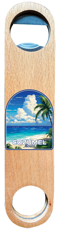 Cozumel Mexico Design C Souvenir Wooden Bottle Opener 2-Pack