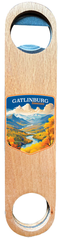 Gatlinburg Tennessee Design D Souvenir Wooden Bottle Opener 4-Pack