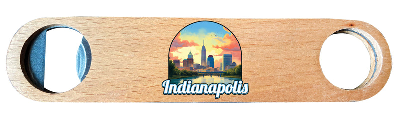 Indianapolis Indiana Design B Souvenir Wooden Bottle Opener 4-Pack