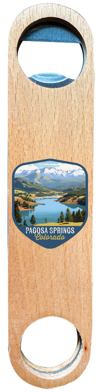 Pagosa Springs Colorado Design B Souvenir Wooden Bottle Opener 4-Pack