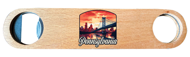 Pennsylvania Design A Souvenir Wooden Bottle Opener 4-Pack