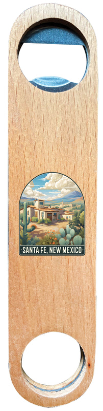 Santa Fe New Mexico Design C Souvenir Wooden Bottle Opener 4-Pack