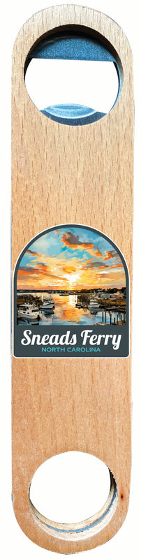 Sneads Ferry North Carolina Sunset over Bay Design Souvenir Wooden Bottle Opener Single