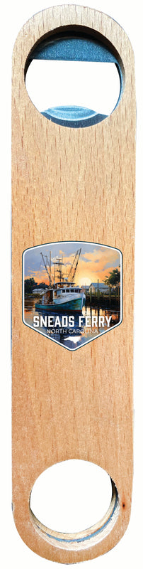 Sneads Ferry North Carolina Shrimp Boat Design Souvenir Wooden Bottle Opener 2-Pack