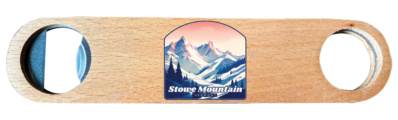 Stowe Mountain Vermont Design A Souvenir Wooden Bottle Opener 4-Pack