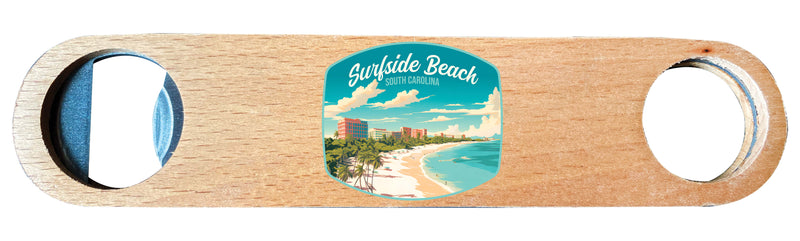Surfside Beach South Carolina Design B Souvenir Wooden Bottle Opener 4-Pack