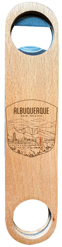 Albuquerque New Mexico Souvenir Engraved Wooden Bottle Opener 2-Pack