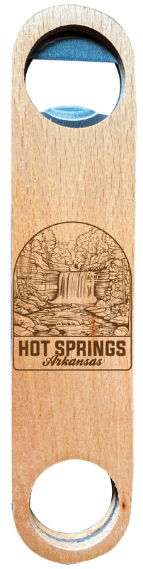 Hot Springs Arkansas Souvenir Engraved Wooden Bottle Opener Single
