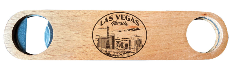 Las Vegas Nevada Souvenir Engraved Wooden Bottle Opener 4-Pack