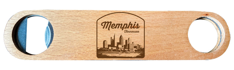 Memphis Tennessee Souvenir Engraved Wooden Bottle Opener 4-Pack