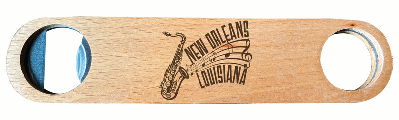 New Orleans Louisiana Souvenir Engraved Wooden Bottle Opener 4-Pack