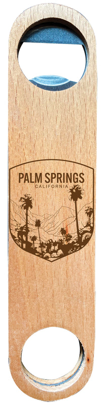 Palm Springs California Souvenir Engraved Wooden Bottle Opener Single