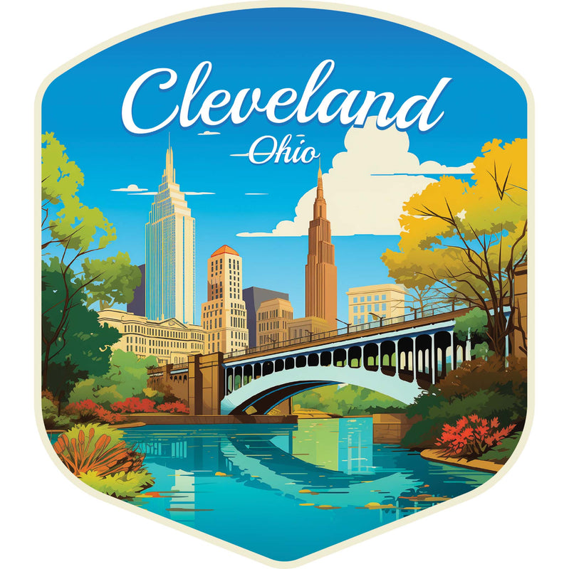 Cleveland Ohio Design B Souvenir Die Cut Flat Magnet 2-Inch