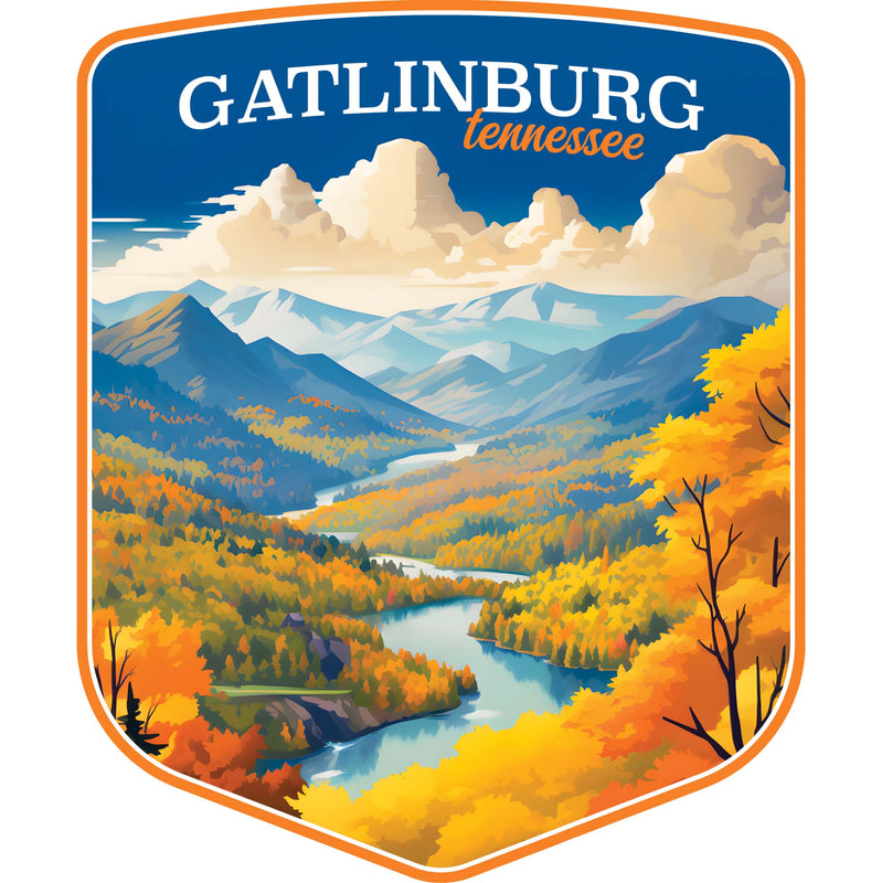Gatlinburg Tennessee Design D Souvenir Die Cut Flat Magnet 4-Inch