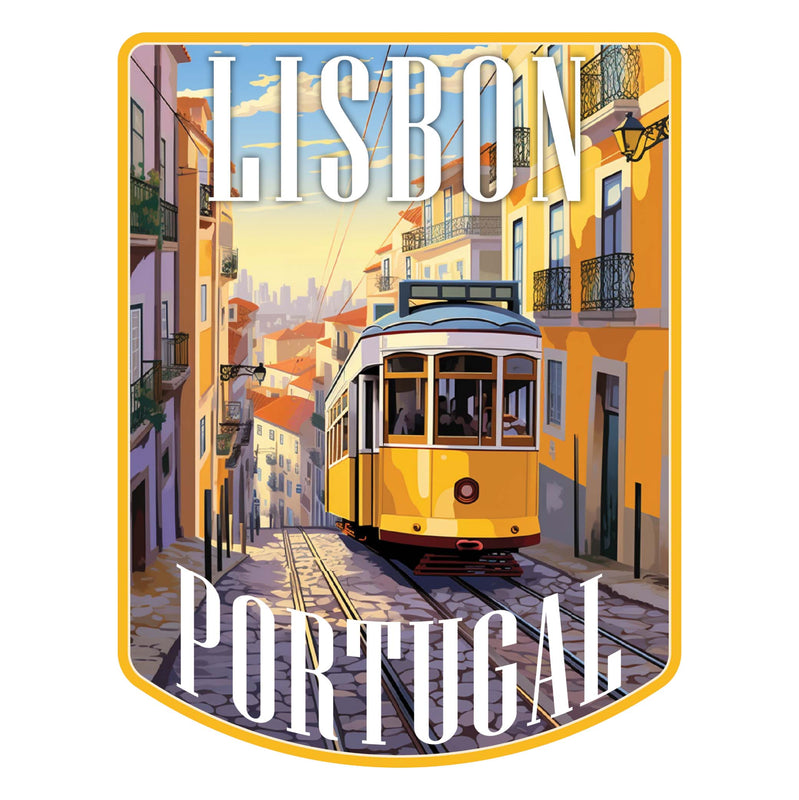 Lisbon Portugal Design A Souvenir Die Cut Flat Magnet 2-Inch
