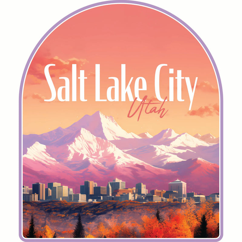 Salt Lake City Utah Design C Souvenir Die Cut Flat Magnet 4-Inch