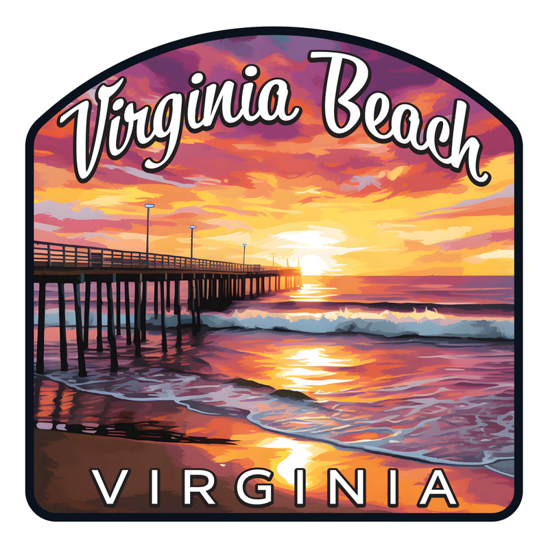 Virginia Beach Viginia Design A Souvenir Die Cut Flat Magnet 6-Inch
