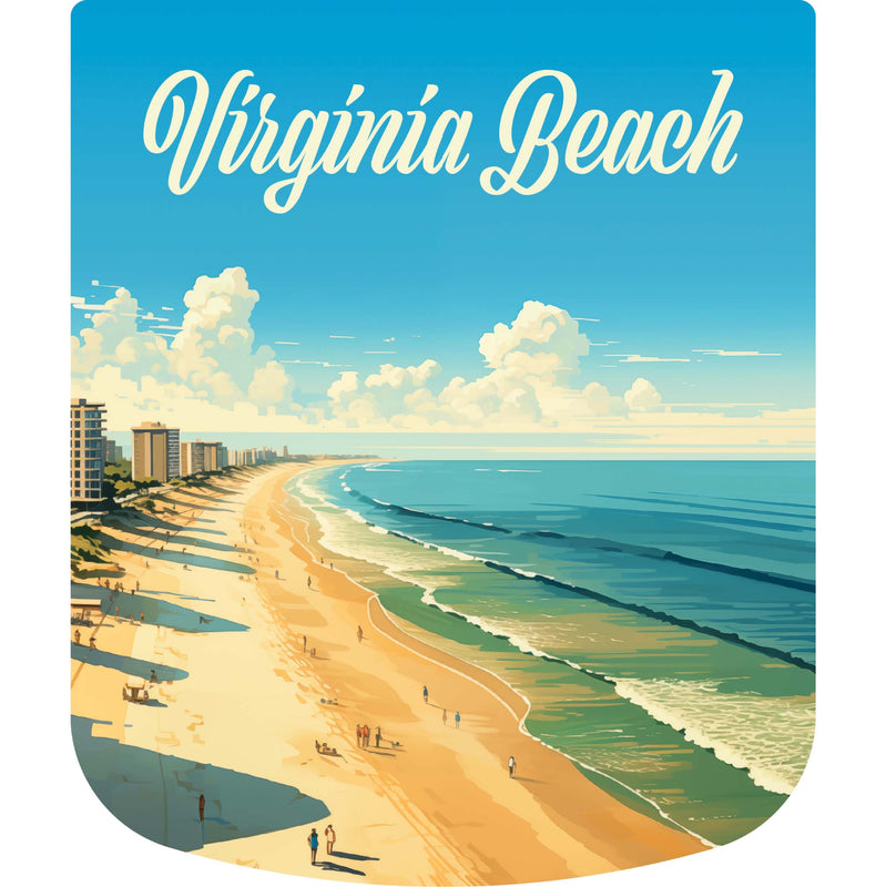 Virginia Beach Virginia Design B Souvenir Die Cut Flat Magnet 4-Inch
