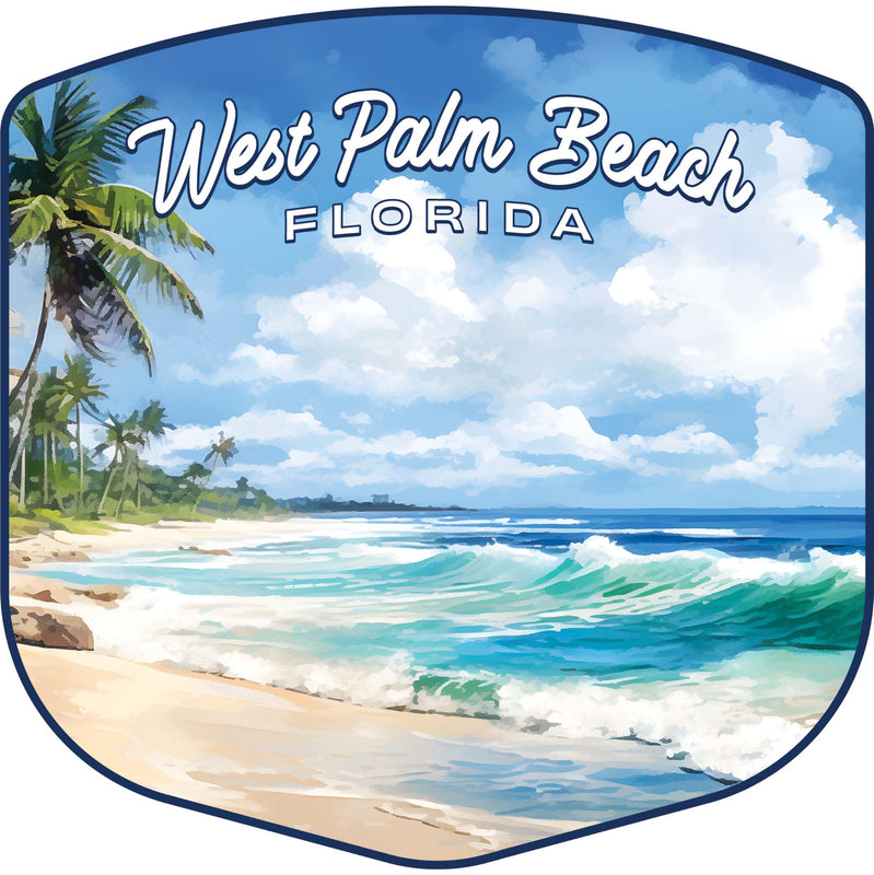 West Palm Beach Florida Design B Souvenir Die Cut Flat Magnet 4-Inch