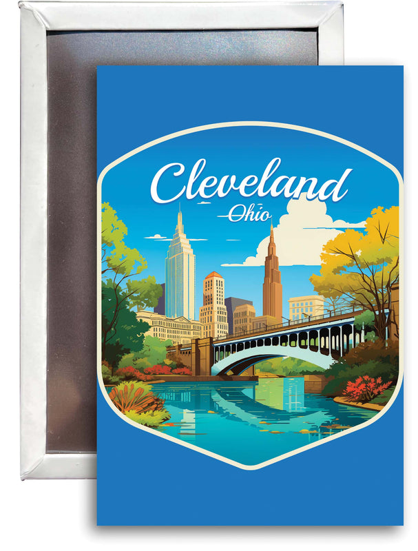 Cleveland Ohio Design B Souvenir 2x3-Inch Fridge Magnet Single