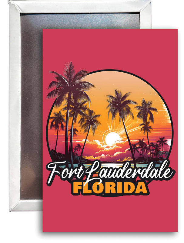 Fort Lauderdale Florida Design A Souvenir 2x3-Inch Fridge Magnet 2-Pack