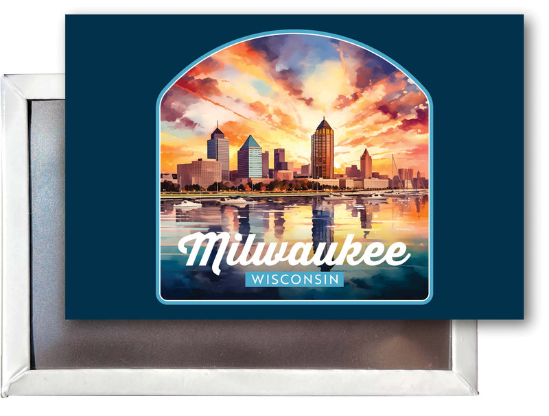 Milwaukee Wisconsin Design A Souvenir 2x3-Inch Fridge Magnet 4-Pack