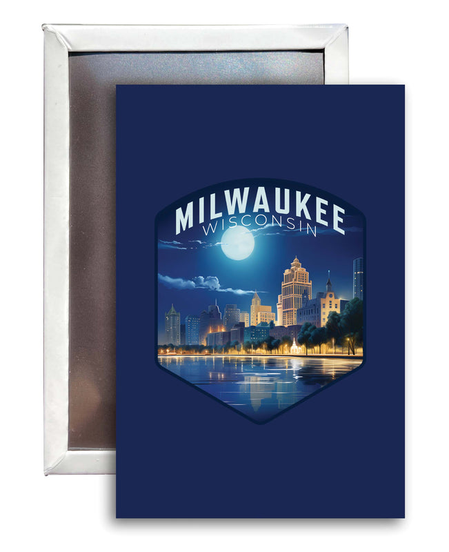 Milwaukee Wisconsin Design B Souvenir 2x3-Inch Fridge Magnet 4-Pack