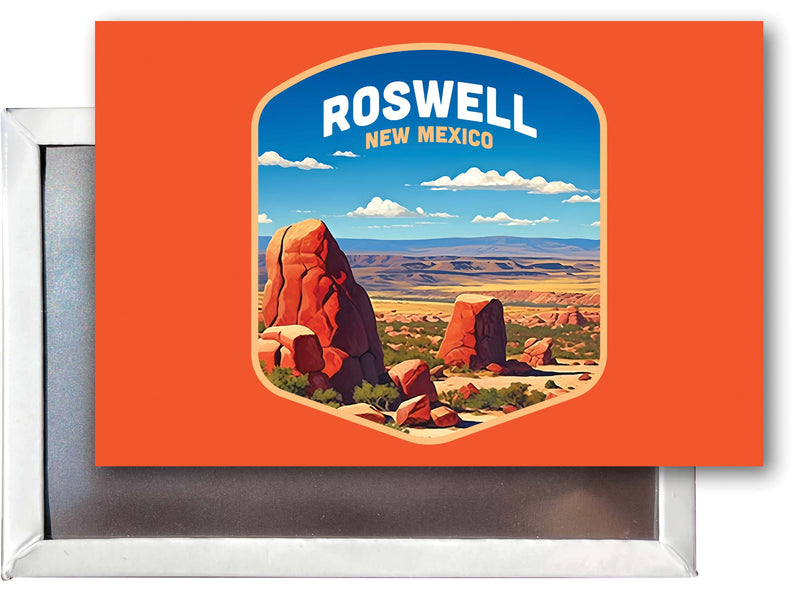 Rowell New Mexico Design B Souvenir 2x3-Inch Fridge Magnet 4-Pack