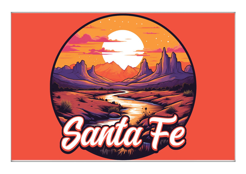 Santa Fe New Mexico Design B Souvenir 2x3-Inch Fridge Magnet 4-Pack