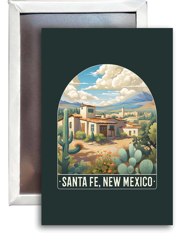 Santa Fe New Mexico Design C Souvenir 2x3-Inch Fridge Magnet 4-Pack