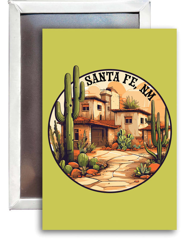 Santa Fe New Mexico Design D Souvenir 2x3-Inch Fridge Magnet 4-Pack